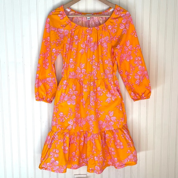 J. Crew Dresses & Skirts - J. Crew Orange and Pink Floral Cotton Dress, 00